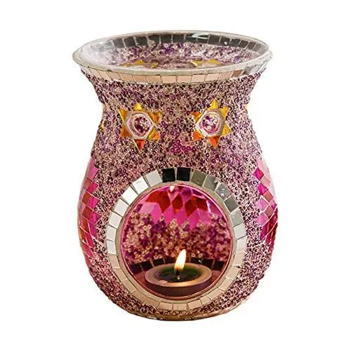 Produktbild: Duftlampe Teelicht Duftöl Kerzenhalter Glas Duftlampe, Aromalampe Teelichthalter Oilburner Herz Duftlampe Kerzenhalter, Aromalampe Teelichthalter Duftlampe Für Wachsschmelzen Und Ätherische Öle