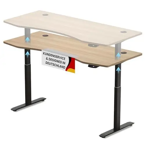 Produktbild: Duke-Handel® Elektrisch Höhenverstellbarer Schreibtisch (ERGONOMISCHER STEHTISCH) - inkl. Memory Funktion und Anti-Kollision Technologie - Tischplatte 180x80cm
