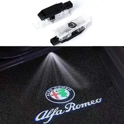 Produktbild: Duleutgnu 2 Stücke Autotürbeleuchtung Willkommenslogo Ghost Shadow Definition Autodekoration LED Autotüren Eingangslichter 3D Emblem Lampe(for al-FA)