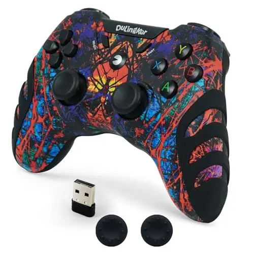 Produktbild: DuLingKer PC Controller Wireless, PS3 Controller PC Gamepad mit Hall Effect Joystick und Dual Vibration, 2,4G Wireless Gaming Controller für Windows 11 10 8 7, PS3, Android TV, Steam, Raspberry Pi