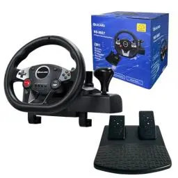 Produktbild: DuLingKer PC Lenkrad mit Pedalen und Schaltung, 270° Gaming Lenkrad für PC/PS4/Switch/PS3/Xbox One/Xbox 360/Android TV, Racing Wheel PC mit Schaltwippen, Vibrationen Feedback