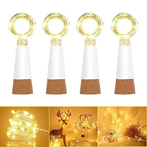 Produktbild: Dumcuw LED-Korken-Lichterkette, wasserdichte Kupferdraht-Lichterkette für Flaschen, USB wiederaufladbar, Korkenlichter für DIY-Party Weihnachten Hochzeit (Warmes Orange,3er-Pack