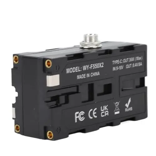 Produktbild: Dummy-Batterie NP F970 F750 F570 F550 DC-Koppler Dauerstromadapter mit Typ-C-Ausgang, für DCRVX2100, Atomos V-Monitorkamera