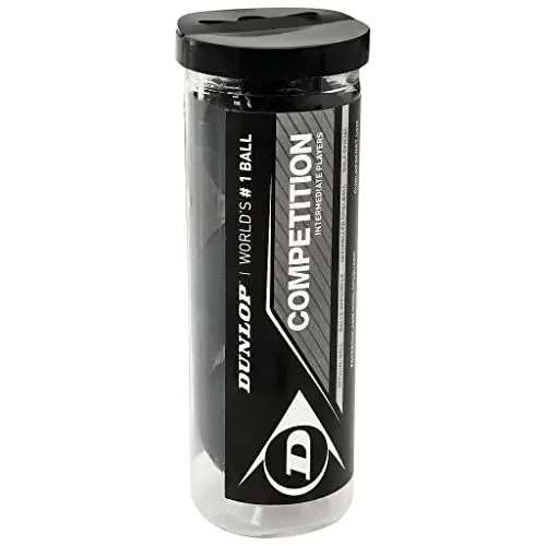Produktbild: Dunlop Competition Squash Bälle, Einfacher Gelber Punkt (3 Ball Tube)