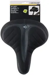 Produktbild: Dunlop Fahrradsattel, City, Trekking oder MTB - Sattel mit Gel und Stahlfedern - Spezieller Belüftungskanal - Schwarz