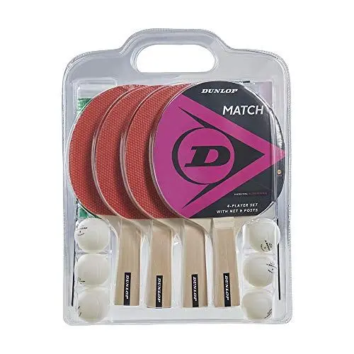Produktbild: Dunlop Match 4 Player Tischtennis-Set inkl. Vier Schläger, sechs Bälle & Netz
