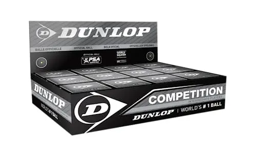 Produktbild: DUNLOP Squashbälle Competition Gelb, 12 Stück, für Anfänger und Fortgeschrittene – Speed langsam
