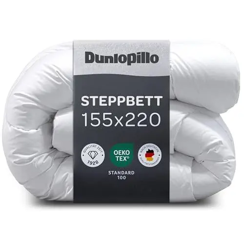 Produktbild: Dunlopillo Bettdecke 155x220 - Premium Ganzjahresdecke | Oeko-Tex Zertifiziert Decke für Allergiker | Winter Steppdecke, Decken, Duvet, Winterdecke, Bettdecken 155x220cm