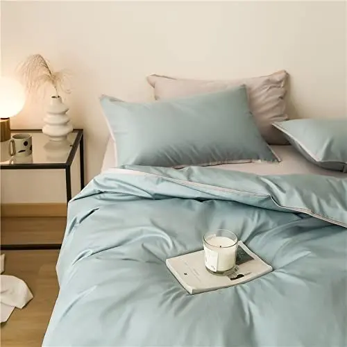 Produktbild: DUNSBY Bedspread 180X200 Set, 100-zähliges doppelsträngiges vierteiliges Set, leichte Luxus-Baumwollbettwäsche, J, 120 cm Bettlaken,Bed Linen Set Cotton