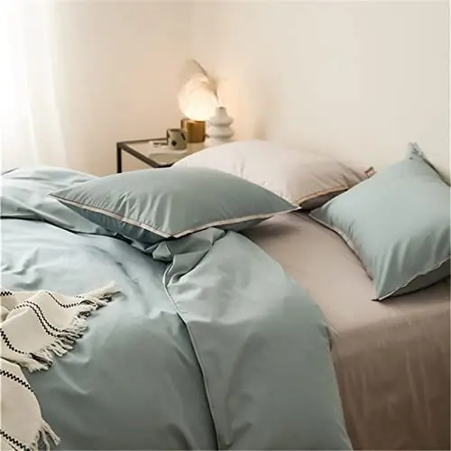 Produktbild: DUNSBY Bedspread Set, Vierteiliges Set aus langstapeliger Baumwolle, 100 Stück, Reine Baumwollbettwäsche, 10, 150 cm Spannbettlaken,Bed Linen Set 100% Cotton