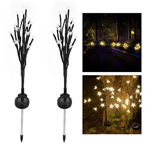 Produktbild: Duokon Dekorative Solarlampe, 2St. 20LED Einstellbare blumenförmige Licht Solar Gartenlampe Wasserdicht für Weihnachten Rasenlandschaft Festliches Dekor(Warmes Licht)