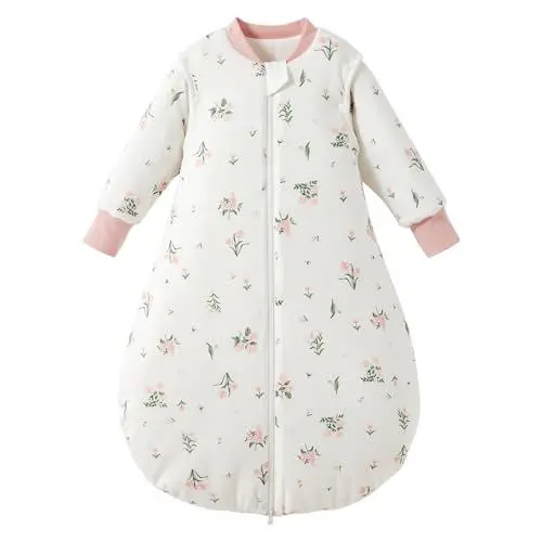 Produktbild: Duomiaomiao 3.5Tog Schlafsack Baby Ganzjahres, 100% Baumwolle Baby Schlafsack Winter, Mädchen Schlafsack Neugeboren, Jungen Schlafsack, Warmer Schlafsack Neugeborene Kinder(100)
