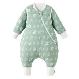 Produktbild: Duomiaomiao Baby Schlafsack mit füßen, Winter mit füßen,100% Baumwolle Schlafsack Baby, Baby Jungen 3.5 tog mit Schlafsack, Cartoon-Laub,Atmungsaktiv (100-110)