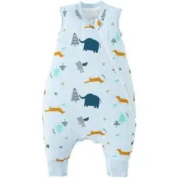 Produktbild: Duomiaomiao Schlafsack mit füßen, Schlafsack mit füßen ganzjahres, 100% Baumwolle Schlafsack Baby, Schlafsack mit füße 1.5 Tog, Schlafsack mit Beinen für Jungen und Mädchen