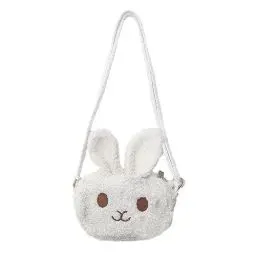 Produktbild: duoyif Kinder Umhängetasche Mädchen Weiß Schultertasche Kinder Niedlicher Hase Crossbody Bag 13x9x5cm Mädchen Crossbody Bag Hase Umhängetasche Mädchen Handtasche Kleine für Kinder Mädchen