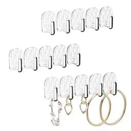 Produktbild: duozoanz Ketten Halterung Schmuck, Hängend Kettenständer Selbstklebender Kettenhalter Schmuckständer mit 15 Haken für Necklace Kette Ohrringe Jewelry Halskette