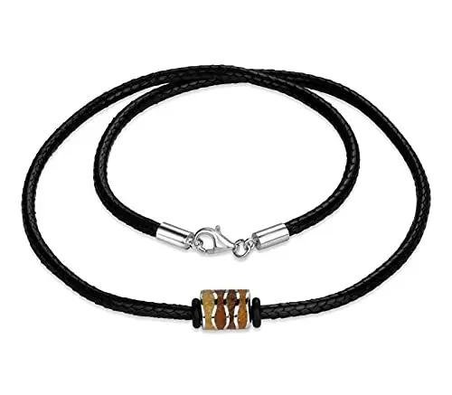 Produktbild: DUR DUR Schmuck Bernstein Wellenketten und Anhänger 925er Silber mit Strandsand, Steinsand und Bernstein K2507, K2590, P3843, P3845, P3844, P3846, Sterling Silber Sand,