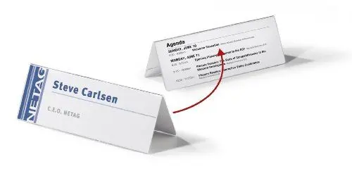 Produktbild: Durable Namensschild Dachaufsteller (Acryl, 61/122 x 150 mm) 10 Stück, transparent, 803319