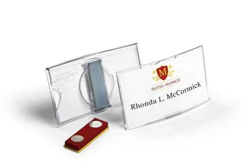 Produktbild: Durable Namensschild konvex (mit Magnet, 40 x 75 mm) Packung à 25 Stück, transparent, 812319
