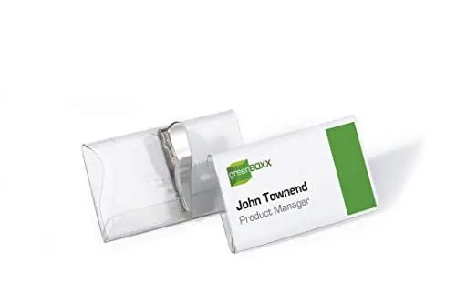 Produktbild: Durable Namensschild (mit Krokoklemme, 40 x 75 mm) Packung à 25 Stück, transparent, 811019