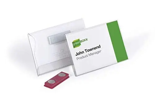 Produktbild: Durable Namensschild (mit Magnet, 54 x 90 mm) Packung à 25 Stück, transparent, 811719