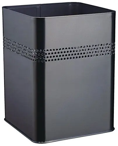 Produktbild: Durable Papierkorb Metall eckig 18,5 Liter, Perforation 30 mm, schwarz, 332001