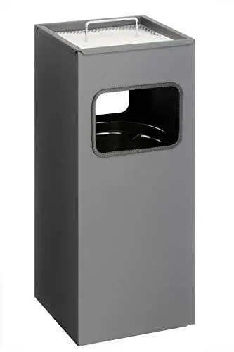 Produktbild: Durable Papierkorb Metall mit Ascher, entnehmbarer Inneneimer und Ascher, eckig, anthrazit, 333158