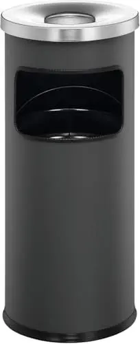 Produktbild: Durable Papierkorb Safe mit Ascher und Flammenlöschkopf, rund, anthrazit, 333258, 17 Liter