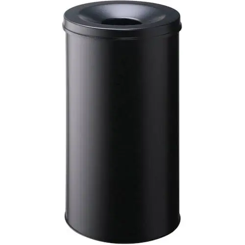 Produktbild: Durable Papierkorb Safe rund, selbstlöschender Deckel, 60 Liter, schwarz, 330701