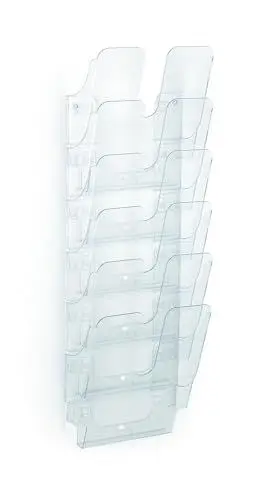 Produktbild: Durable Prospekthalter Wand (Flexiplus 6 Zeitschriftenhalter A4 Hochformat) 1 Set, transparent, 1700008401