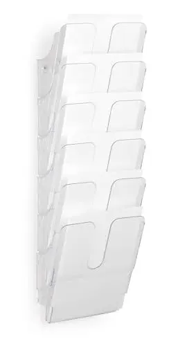 Produktbild: Durable Prospektspenderset Flexiplus Duo (A4 Hochformat) transparent, 6 Fächer mit 2 Befestigungssets, individuelle Aufteilung