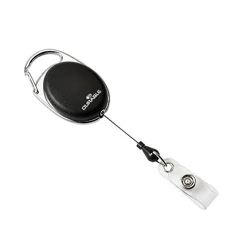 Produktbild: Durable Schlaufenclip Jojo Style (mit Metallclip und Druckknopfschlaufe) 10 Stück schwarz, 832401