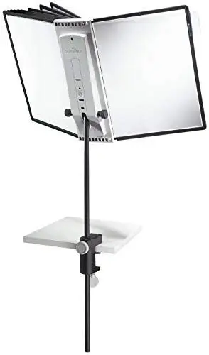 Produktbild: Durable Sherpa Tischhalter mit 10 Sichttafeln A4, Stativ mit Tischklemme, schwarz, 581800