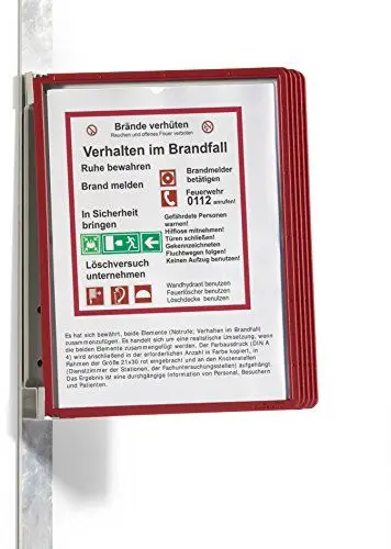 Produktbild: Durable Sichttafelwandhalter (Vario Magnet Wall 5, mit 5 Sichttafeln A4) rot, 591403