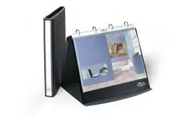 Produktbild: Durable Tisch-Flipchart Durastar, mit 10 PP-Hüllen, A4 quer, beschriftbar & erweiterbar, basalt, 856739