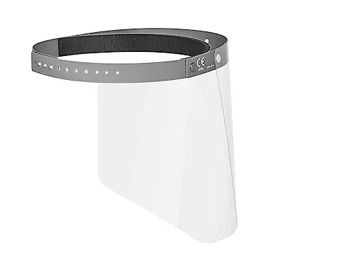 Produktbild: Durable Visier für Gesichtsschutz vor Spritzern und Tröpfchen, mit anpassbarem Stirnband, hochklappbar & desinfizierbar, Made in EU, 1 Stück, 343110