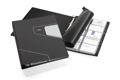 Produktbild: Durable Visitenkarten Ringbuch Visifix Pro A4, für 400 Visitenkarten, inkl. Register A-Z, anthrazit, 246258