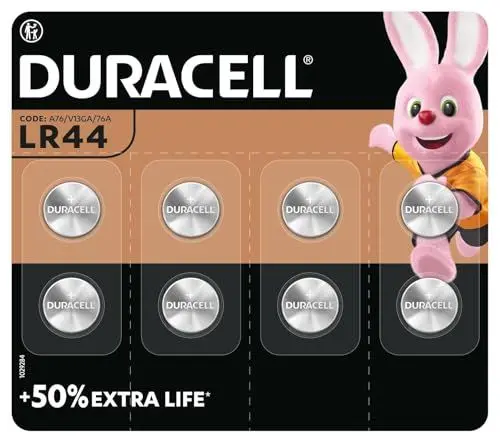 Produktbild: DURACELL LR44 Knopfzellen (8 Stück) LR44 Batterie 1,5 V (A76, V13GA, 76A)