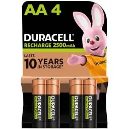 Produktbild: Duracell Akku AA, wiederaufladbare Batterien AA, 4 Stück, Unsere Nr. 1 - längste Haltbarkeit pro Aufladung, vorgeladen