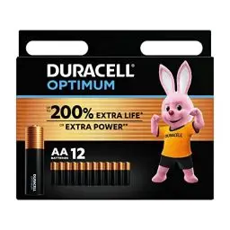 Produktbild: Duracell Optimum Batterien AA, 12 Stück, bis zu 200% zusätzliche Lebensdauer oder extra Power