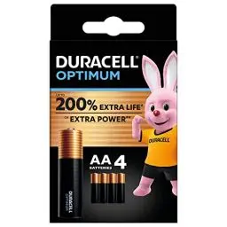 Produktbild: Duracell Optimum Batterien AA, 4 Stück, bis zu 200% zusätzliche Lebensdauer oder extra Power