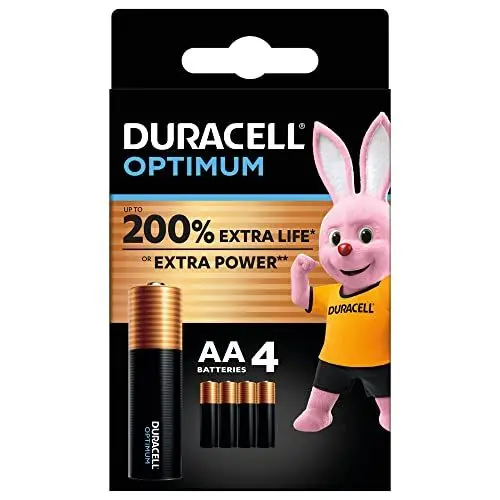Produktbild: Duracell Optimum Batterien AA, 4 Stück, bis zu 200% zusätzliche Lebensdauer oder extra Power