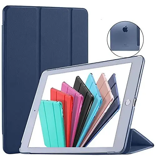 Produktbild: DuraSafe Cases für iPad Air 1 2013 9,7 Zoll ( Air 1.Gen ) A1474 A1475 A1476 Trifold Hard Smart PC Translucent Back Cover - Indigo