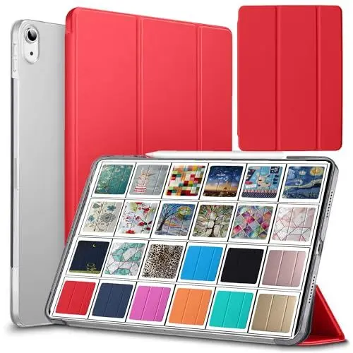 Produktbild: DuraSafe Cases für iPad PRO 10,5 Air 3 ( PRO 10,5 Zoll Air 3. Gen ) A1701 A1709 A1852 A2152 A2123 A2153 A2154 Trifold Hard Smart PC Translucent Back Cover - Rot