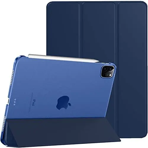 Produktbild: DuraSafe Cases für iPad PRO 11 Zoll 2 3 1 ( PRO 11 2020 2. 2021 3. 2018 1.Gen ) A2377 A2459 A2228 A2068 A2230 A1980 A2013 A1934 A1979 Slim Smart Transparent Back PC Cover - Marineblau