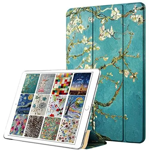 Produktbild: DuraSafe Cases für iPad PRO 12,9 2 Gen 2017 (iPad 12,9 Zoll 2. ) A1670 A1671 Trifold Printed Hard Smart PC Transparent Back Cover - Almond Flower Bloom