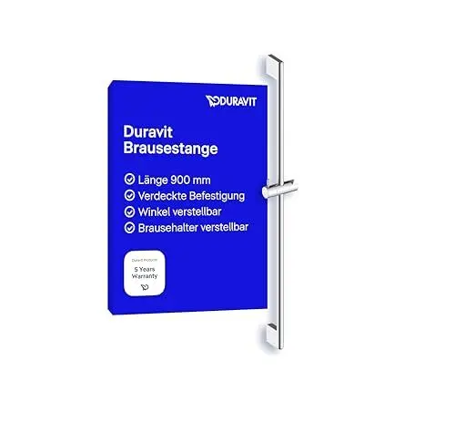 Produktbild: Duravit Universal Duschstange, Brausestange mit höhenverstellbarer Handbrausehalterung, variable Duschstange (900 mm), Chrom