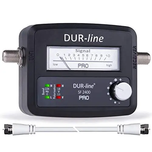Produktbild: DUR-line® SF 2400 Pro - Satfinder - Messgerät zum exakten Ausrichten Ihrer digitalen Satelliten-Schüssel inkl. F-Kabel und deutscher Anleitung
