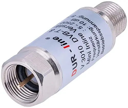 Produktbild: DUR-line® V3010 - Mini Inline Verstärker, Verstärkung 10 dB, für Sat und DVB-T2, 5-2400 MHz