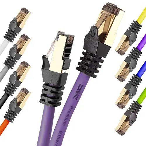 Produktbild: Duronic CAT8 PE 5 m Ethernet-Kabel | 40 Gbps Netzwerkabel | RJ45 Gigabit LAN Kabel Cat 8 | Patch Kabel 2000 MHz S/FTP Schirmung | TV Streaming Router Modem Switch Internetkabel 10 100 1000 Mbit